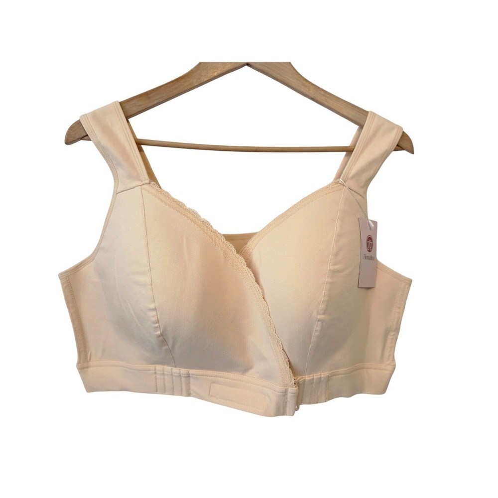 FionaBra Wireless Support Bra Front Close Soze 4XL Beige NWT - Picture 1 of 4